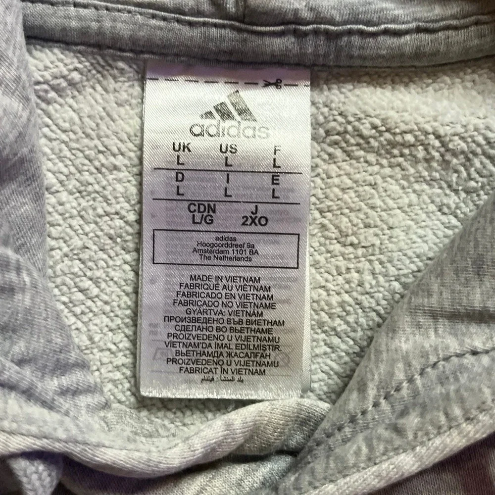 Adidas Essentials Big Logo Hoodie Mens Large Grey Black Pullover Athleisure